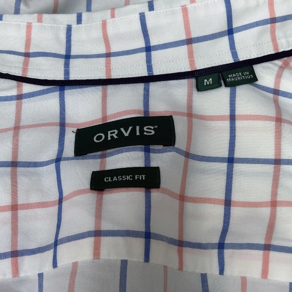 ORVIS Cotton Shirt Button Front Dress Classic Fit Window Pane Check NWOT - Picture 10 of 14